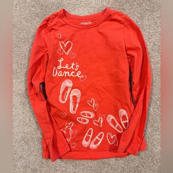 OshKosh B'gosh Other - OshKosh B'gosh Red Long-Sleeve 'Let's Dance' Tee with Ballet Shoe Graphics